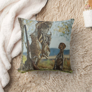 Coussin Chasse au lapin avec GSP