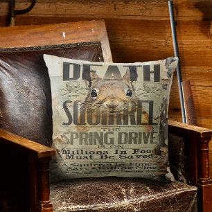 Coussin Chasse aux écureuils vintage
