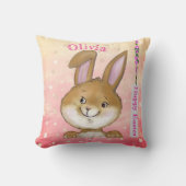 Coussin Chasse aux oeufs cinglant Enfants roses (Recto)