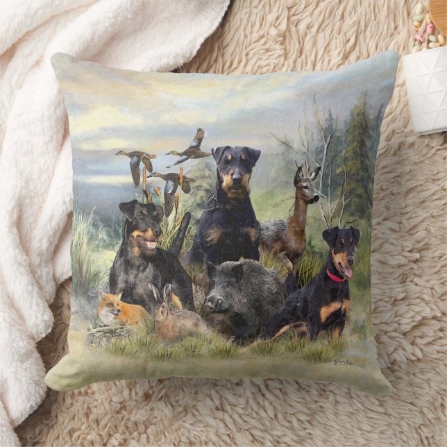 Coussin Chasse avec Jagdterriers, Art (Couverture)