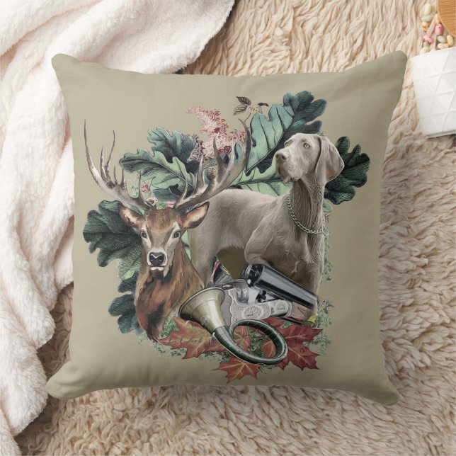 Coussin Chasse avec un Weimaraner, "Grey Ghost" Throw Pill (Couverture)