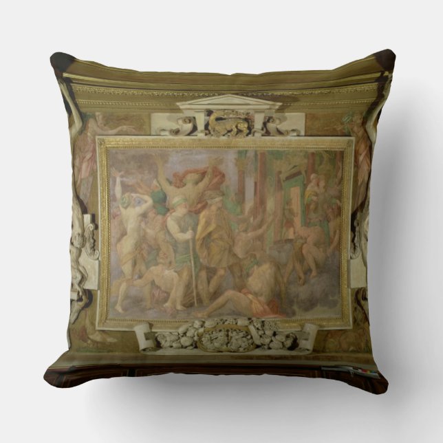 Coussin Chasse de l'ignorance, détail de plan décoratif (Recto)