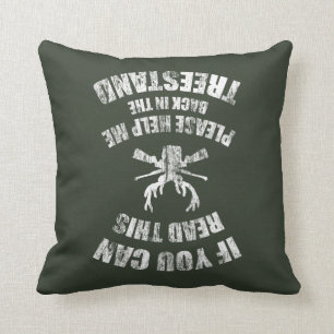 Coussin Chasse drôle, cadeau humoristique d'énonciation de