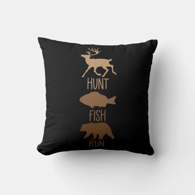Coussin Chasse Pêcheur Ours Camping en plein air sauvage (Recto)
