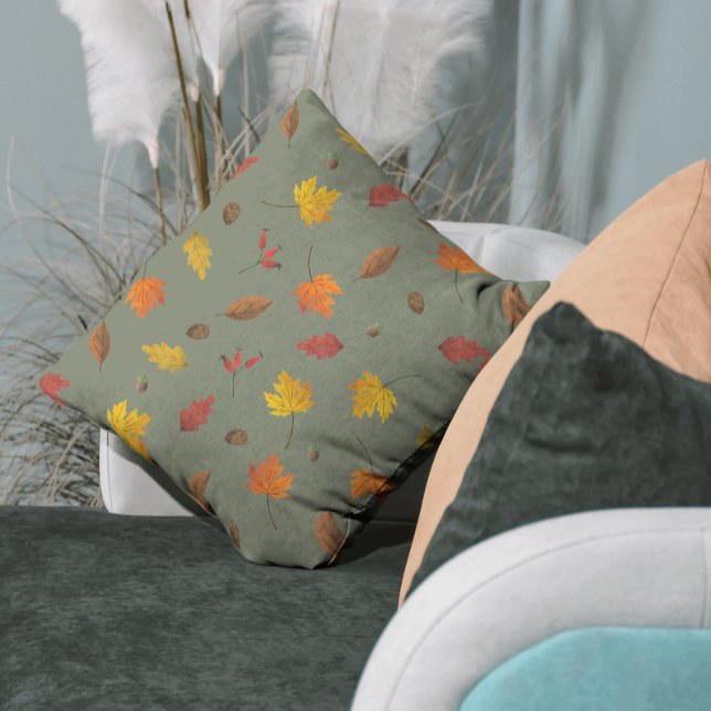Coussin Chasseur de feuilles mortes Vert (Créateur téléchargé)