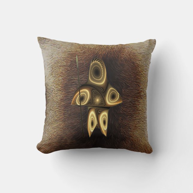Coussin Chasseur inuit fractal (Recto)