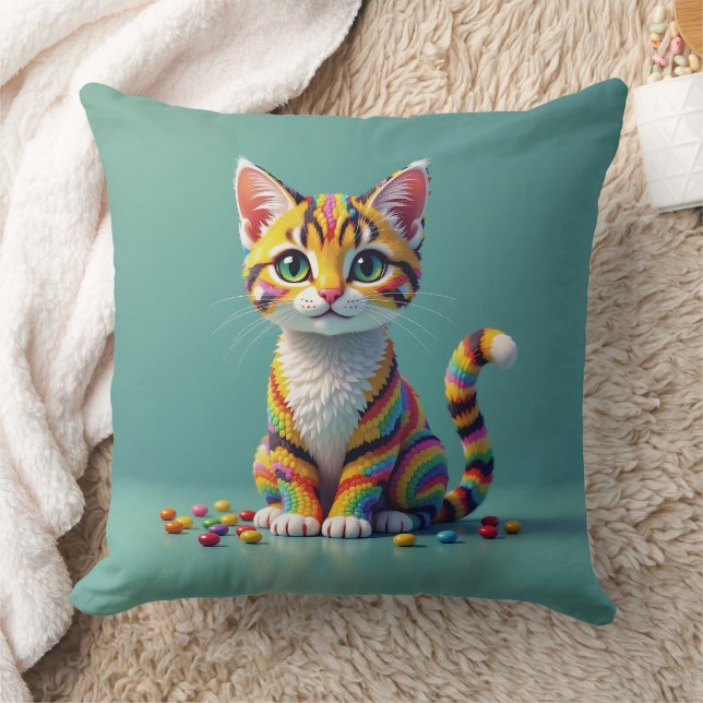 Coussin Chat à bonbons Margay couleur mignonne (Couverture)