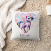 Coussin Chat à licorne arc-en-ciel personnalisé (Couverture)