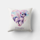 Coussin Chat à licorne arc-en-ciel personnalisé (Verso)