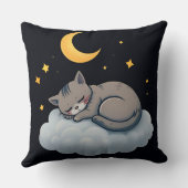 Coussin Chat adorable endormi sur un nuage (Verso)