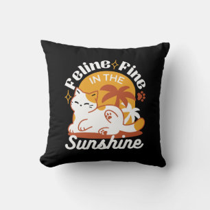 Coussin Chat adorable se relaxer au soleil - Animal de com