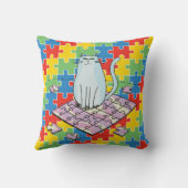 Coussin Chat aimant Jigsaw Puzle Mad (Verso)