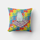 Coussin Chat aimant Jigsaw Puzle Mad (Recto)