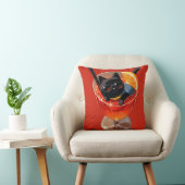 COUSSIN CHAT ANIME NOIR DANS UN VERRE DE JUS (Chaise)