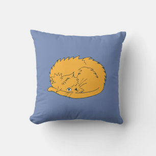 Coussin Chat au gingembre caricaturé