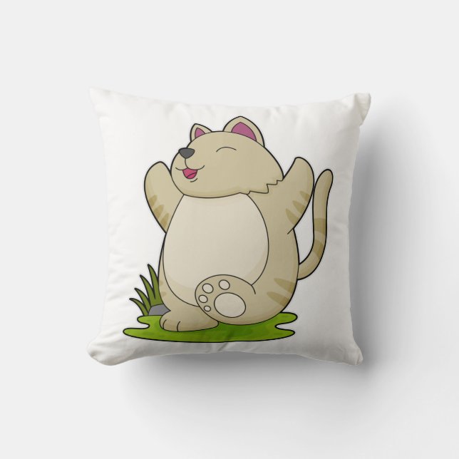 Coussin Chat au Yoga (Recto)