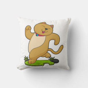 Coussin Chat avec collier en courant