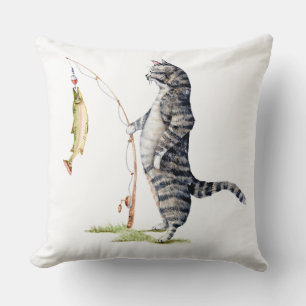 Coussin Chat avec poisson