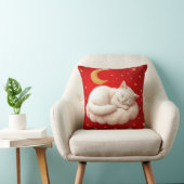 Coussin Chat blanc adorable (Chaise)