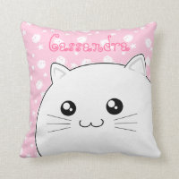 Chat blanc mignon de minou de Kawaii