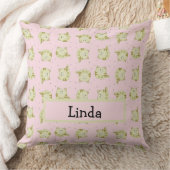 Coussin Chat brun mignon motif rose (Couverture)