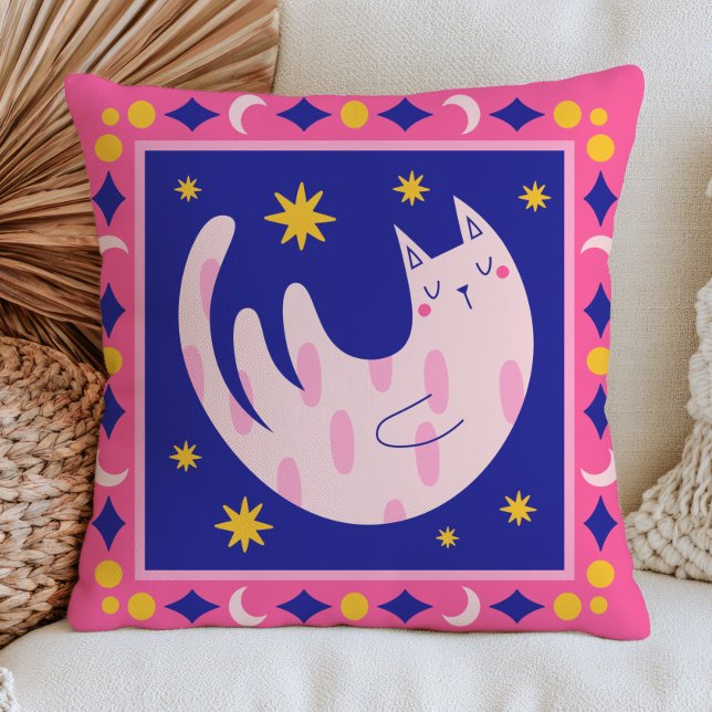 Coussin Chat Céleste Dopamine Esthétique Félin Capricieux (Créateur téléchargé)