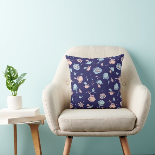 Coussin Chat Chapeauté | Le Motif De Poisson (Chaise)