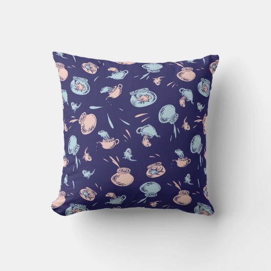 Coussin Chat Chapeauté | Le Motif De Poisson (Recto)