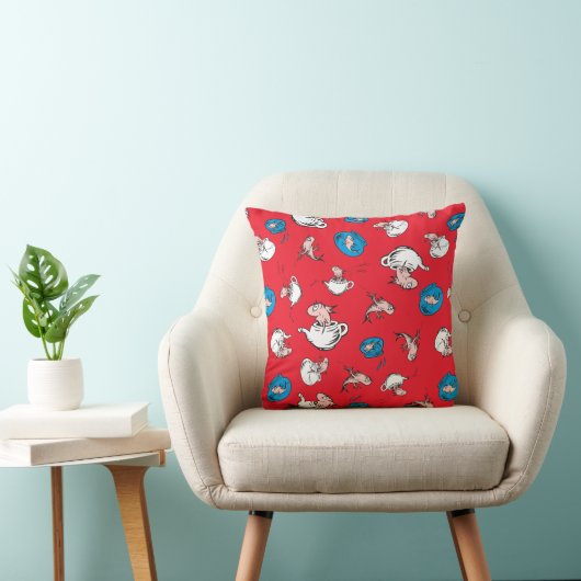 Coussin Chat Chapeauté | Motif Poisson Rouge (Chaise)