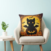 Coussin Chat-chat et Citrouilles en Pleine lune (Chaise)