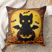 Coussin Chat-chat et Citrouilles en Pleine lune (Couverture)