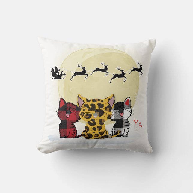 Coussin Chat Christmas Watch Père Noël (Recto)