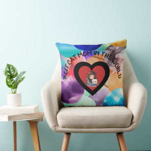 Coussin Chat coloré Maman Été Plage Moderne Jeu d'oreiller