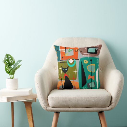 Coussin Chat cool Mid Century Moderne Style Cuisine (Chaise)