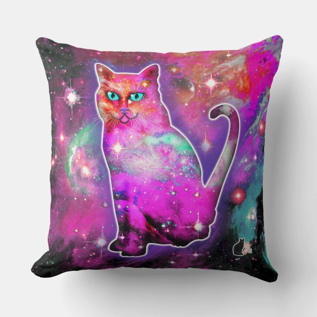 Coussin Chat Cosmique Iota (Recto)
