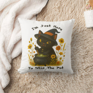Coussin Chat d’Halloween - Je suis juste là pour remuer le