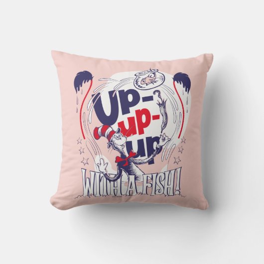Coussin Chat dans le Casquette | Montez Avec Un Poisson (Recto)