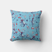 Coussin Chat Dans Le Casquette | Motif bleu (Recto)