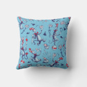 Coussin Chat dans le chapeau | motif bleu (Verso)