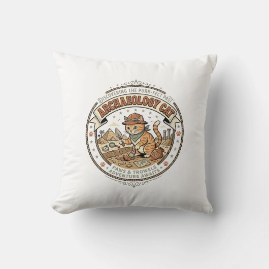 Coussin Chat d'archéologie Chat d'archéologie Art vectorie (Recto)
