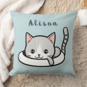 Coussin Chat de dessin animé adorable se reposant de maniè (Couverture)