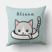 Coussin Chat de dessin animé adorable se reposant de maniè (Verso)