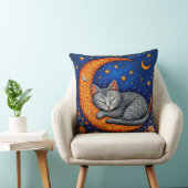 Coussin Chat de dessin animé et lune (Chaise)
