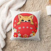 Coussin Chat de dessin animé mignon avec des couleurs vive (Couverture)