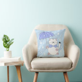 Coussin Chat de dessin animé mignon avec parapluie (Chaise)