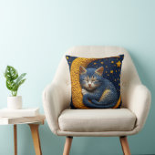 Coussin Chat de dessin animé sur la lune (Chaise)