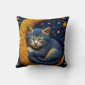 Coussin Chat de dessin animé sur la lune (Verso)
