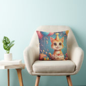Coussin Chat de fête adorable avec gâteau et ballons (Chaise)