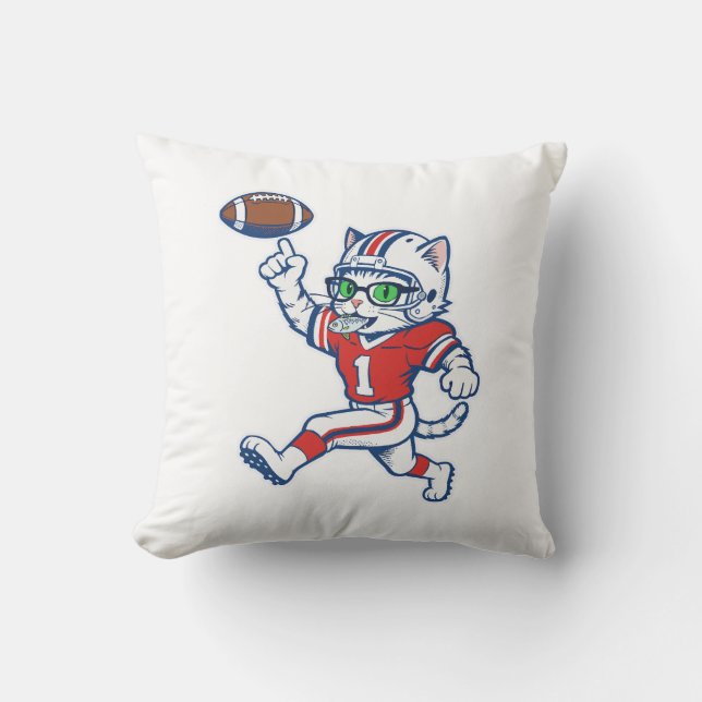 Coussin Chat de foot drôle (Recto)