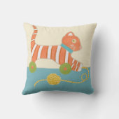 Coussin Chat de jouet rayé avec balle de chaîne (Verso)